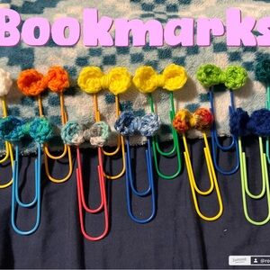Colorful Crochet Flower Bookmarks